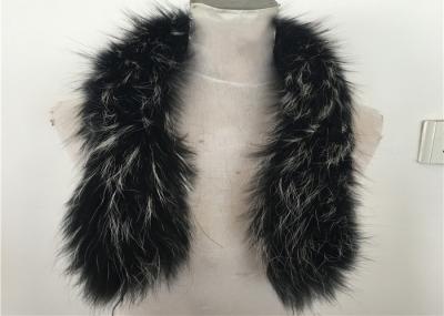 Handmade Black Real Raccon Fur Scarf , 80cm Length Fur Neck Warmer