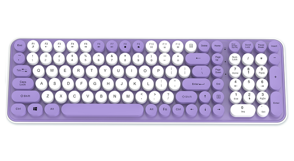 Wireless Membrane Keyboard ,2.4G, ABS Full Body, AA Battery, 401mm