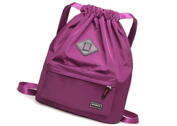 Rose Nylon Rucksack Drawstring Silk Screen Printing Cinch Sack