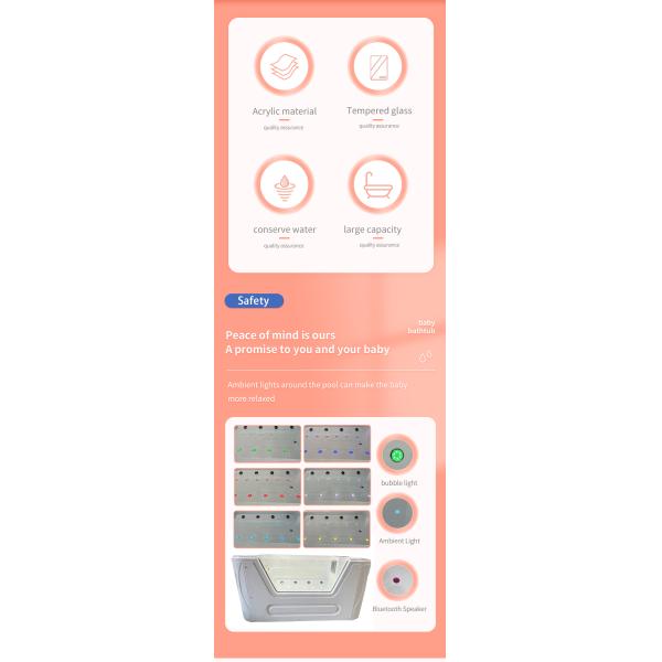 Трубка ванны младенца цвета комбинированной ванны спа массажа прямоугольной Freestanding белая