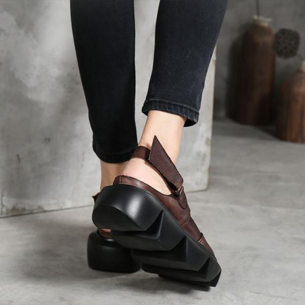S424 Thick Heel PU Foam Platform Sandals Personalized Velcro Spring And Summer New Platform Women'S Shoes Wholesale