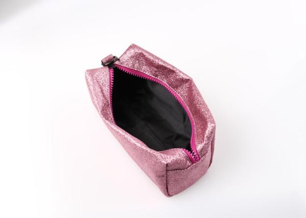 PU Leather Large Makeup Bag , Pink Cute Blank Cosmetic Bag For Ladies