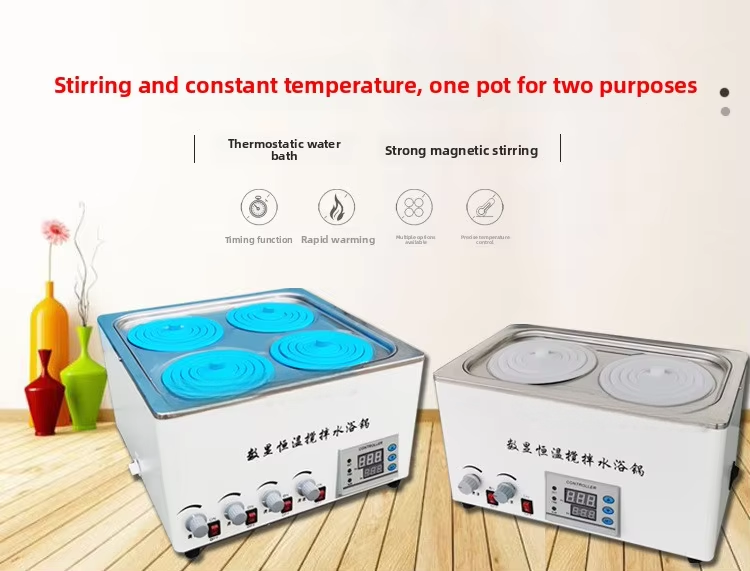Cenlee Lab Water Bath Digital Thermostatic Heater 1C Accuracy Timer Function Electric Heating Stainless Steel Liner 3L