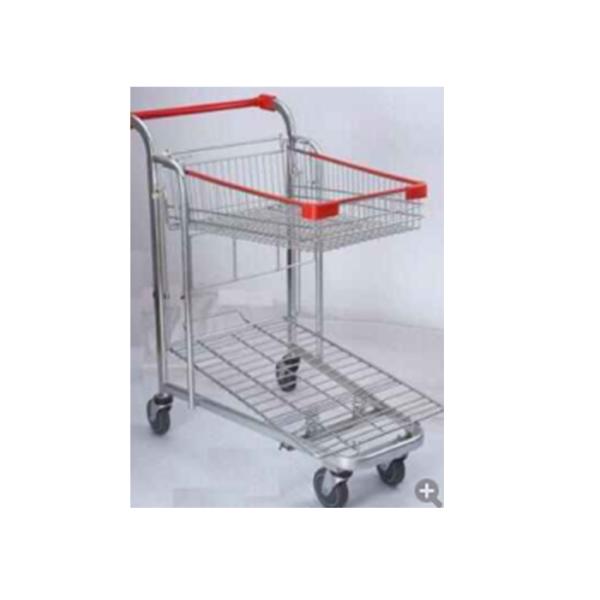 Metal Circular Sector Supermarket Shopping Trolley With 4 Inch Wheels