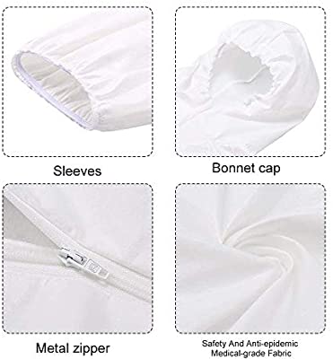 Lightweight Disposable Protective Coverall Front Zipper Closure With Hood