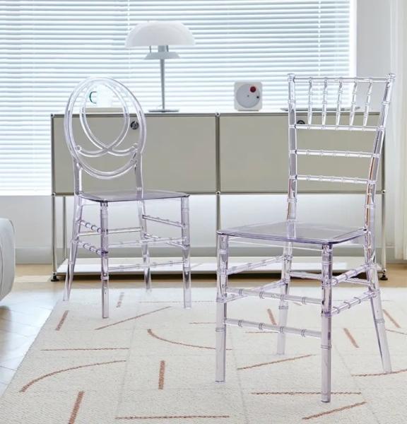 Clear Acrylic Chiavari Chair Transparent Resin Hotel Dining