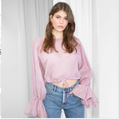 Frill Sleeve Designs Blouse For Woman