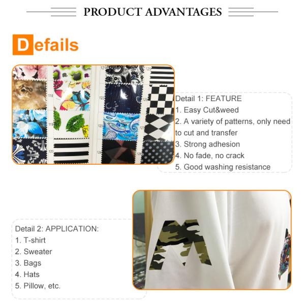 100cm Patterned Heat Transfer Vinyl HTV Rolls Skull Halloween Style