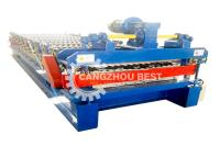 Petit pain de plate-forme de plancher en métal formant la machine avec la coupe en acier hydraulique et le laminoir électrique