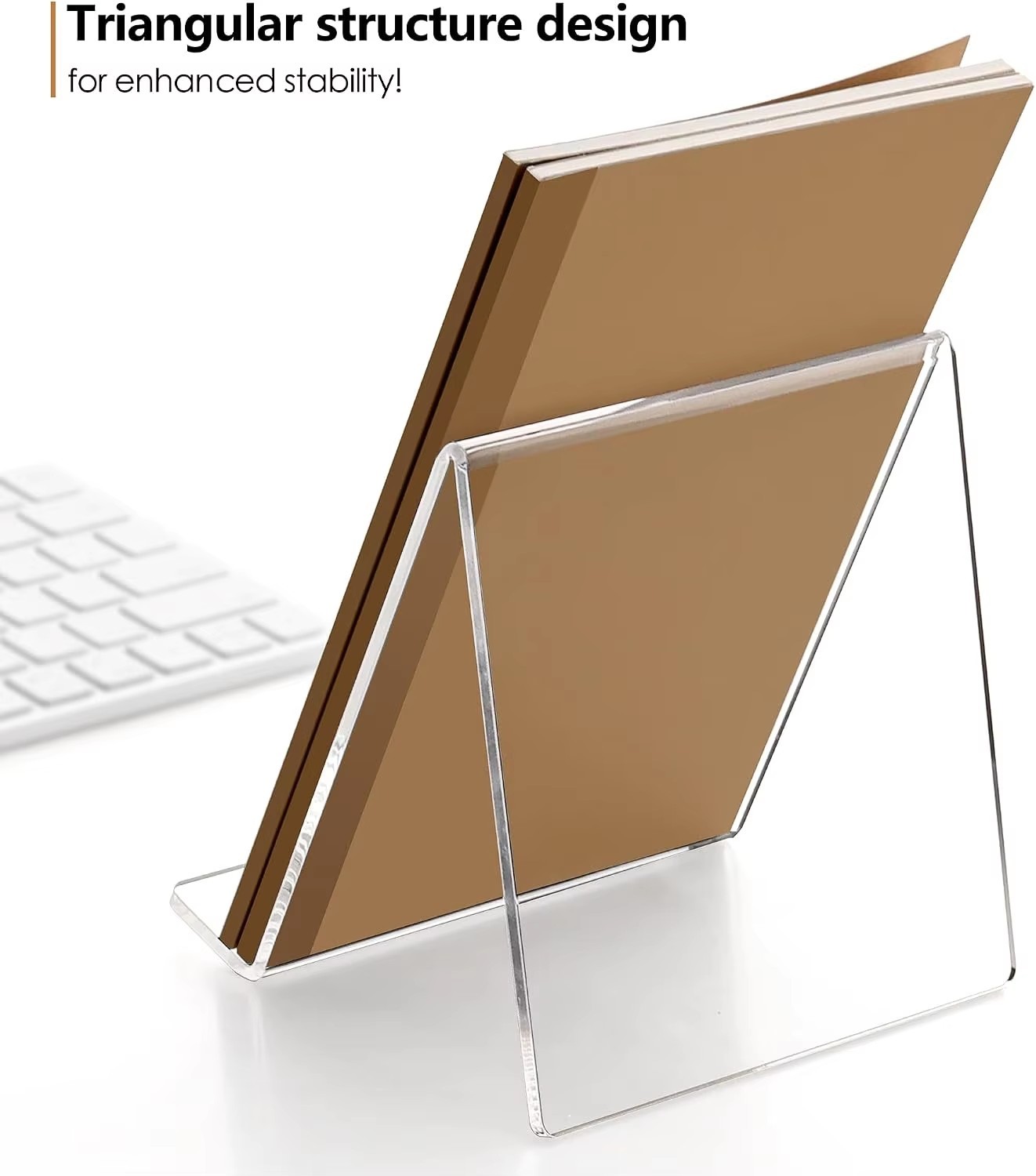 Transparent Acrylic Book Stand Holder With Customizable Size And Stable Structure For Home And Office