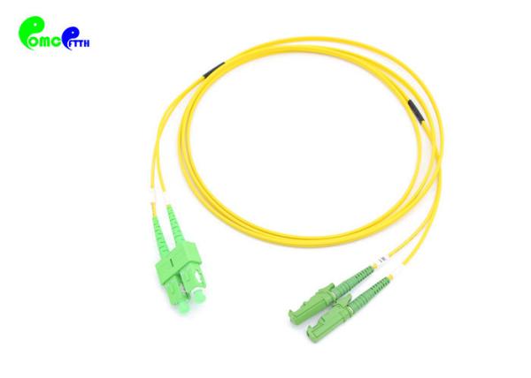 9 / 125μm Duplex 2.0mm E2000 APC - SC APC Fiber Optic Patch Cord OS2 G652D 3 Meters LSZH