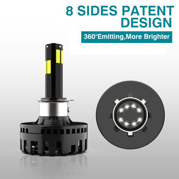 Motorcycle LED Headlight 8000LM H4 AC/DC Bombillo White Side Emitting COB Lamp Bead