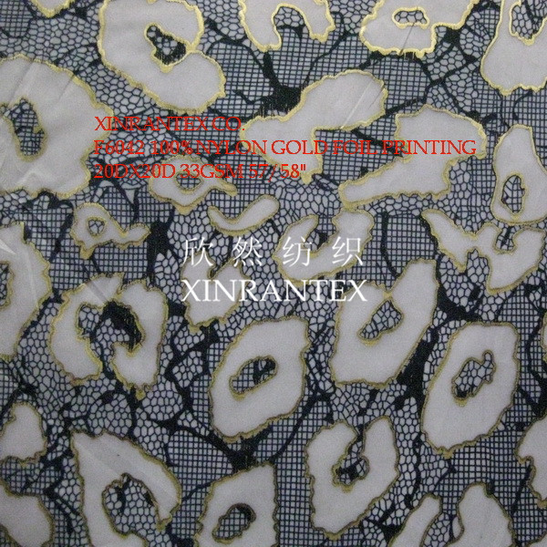 F6043 sun-protective cloth fabric 100%nylon taffeta silver foil finishing in summer season