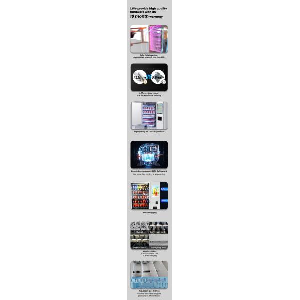Customized Big Capacity Locker Vending Machine For Snacks Drinks Fresh Fruits Glass-Bottled Products