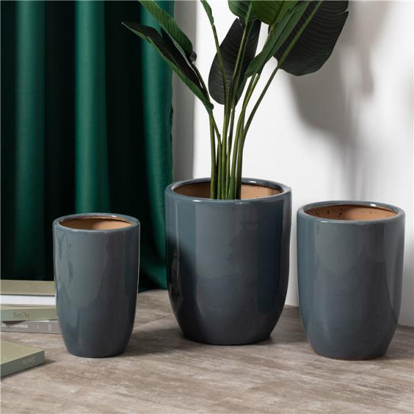 Custom Modern Balcony Garden Pots Indoor Outdoor Floor Decorative Ceramic Plant Flower Pot Set