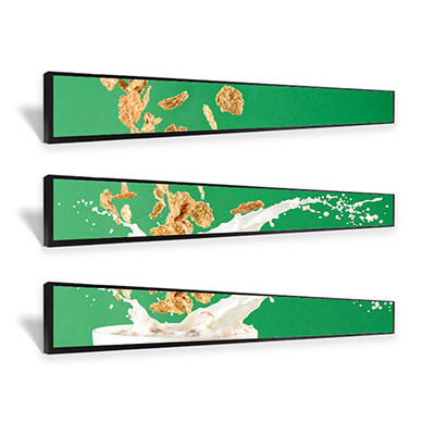 42 Inch Stretched Bar LCD Display with 500cd/m2 Brightness and Android Control System for Digital Advertising