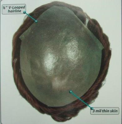 Top Quality 100% Human Hair  Remy Hair Bio Skin Men's Toupee in stock