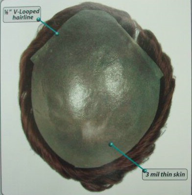 Top Quality 100% Human Hair Remy Hair Bio Skin Men's Toupee in stock