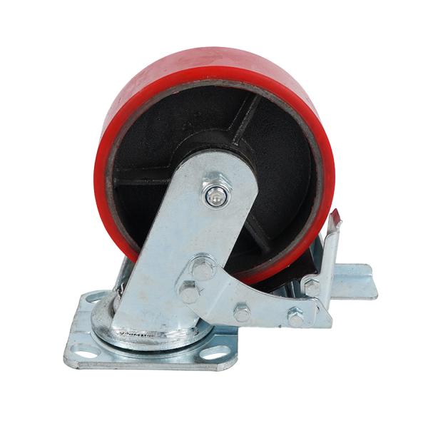4 5 6 8inch Large Load Heavy Duty Industry Iron Swivel Casters Wheels with Brake