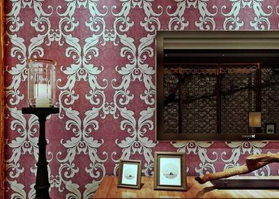 Damask Pattern Victorian Style Wallpaper with Eco friendly PVC Material , Strippable