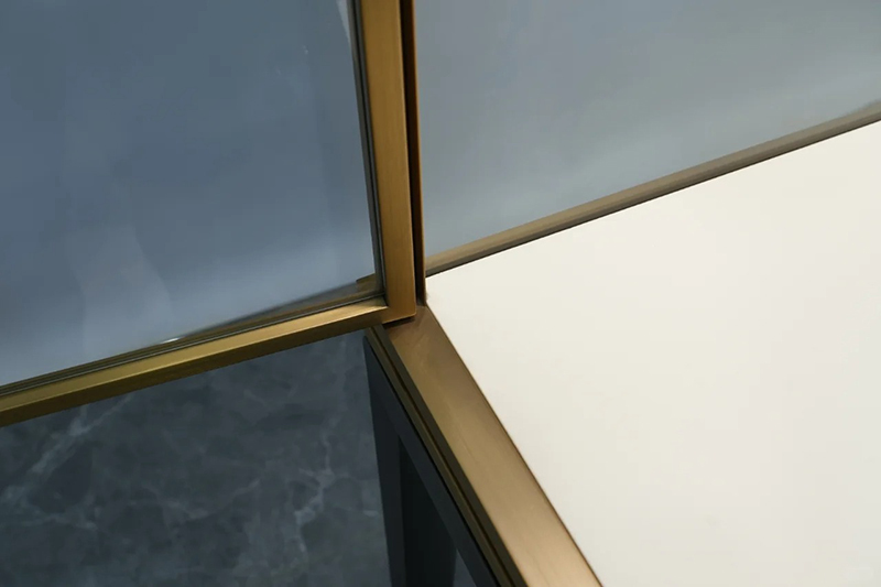 Tall Jewelry Showcase Cabinet Two Tone Custom Jewelry Showcases Gold Black