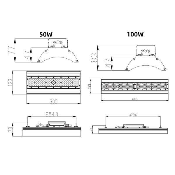 Освещение 50В 100В 150В 200В высокого залива СИД линейное на открытом воздухе крытое для супермаркета и завода
