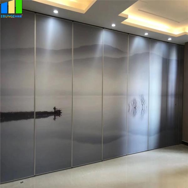 Decorative Landscape Painting Movable Wooden Acoustic Fabric Panels Divider