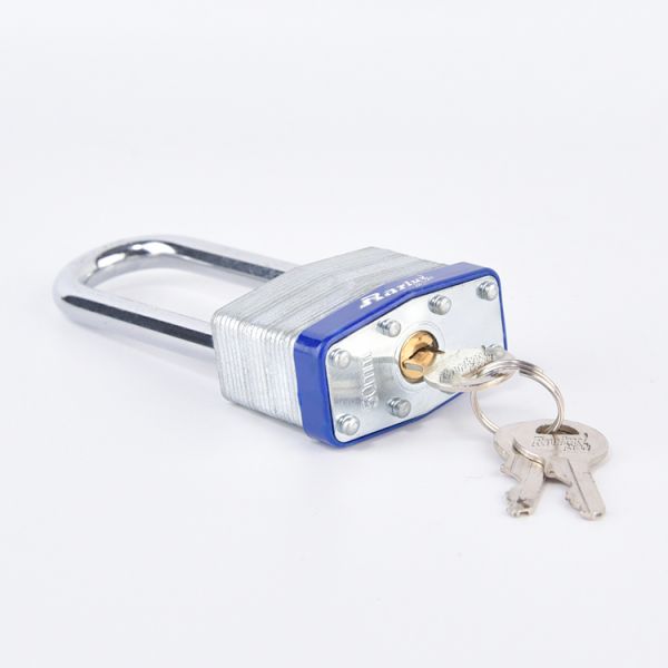 Rarlux Manufacturer Wholesale Custom Anti-Cut Steel Industrial Safety Waterproof Blue Laminated Lock 3 Keys Custom Shackle