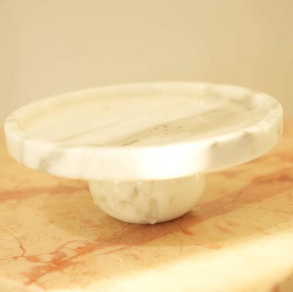 Italy Carrara White Marble Plate Food Grade With Minimalist Design