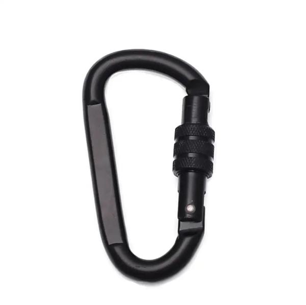 OEM Heavy Industry Custom Logo Aluminum D Carabiner Hammock Carabiner with Screw Lock D Hook