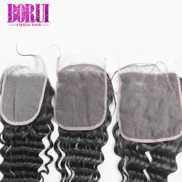 5*5 6*6 Human Hair Lace Closure Unprocessed Brazilian Deep Wave Soft Smooth