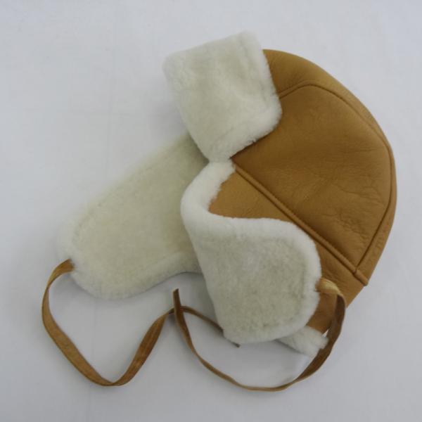 Wholesale cheap warm shearling trapper sheepskin hat