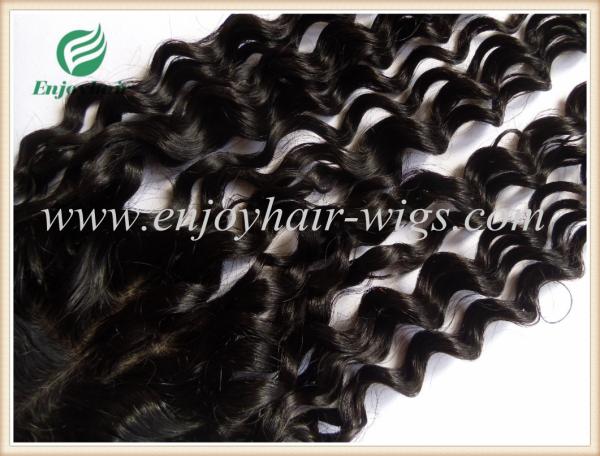 Silk top closure 4''x4'' peruvian virgin hair natural color deep wave 10''-24''middle part