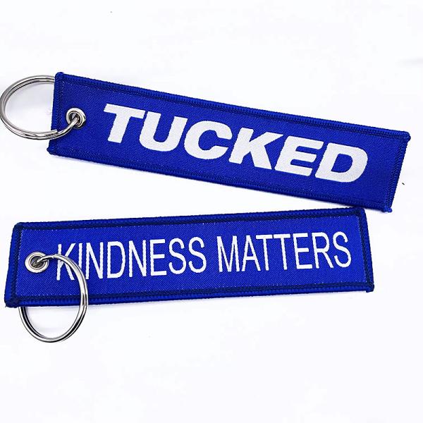 Custom Logo Fabric Embroidered Key Tags Woven Logo Before Flight Jet Tags Keychains As A Gift