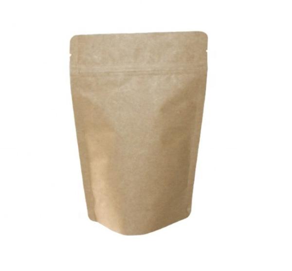 Clear paper pouch kraft bag stand up zipper pouch food grade pouch