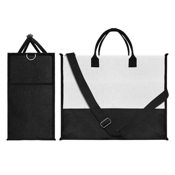 Sublimation Duffle Shoulder Bag Blank DIY Custom Printed Logo Compound Cotton Linen Sublimation Tote Bag