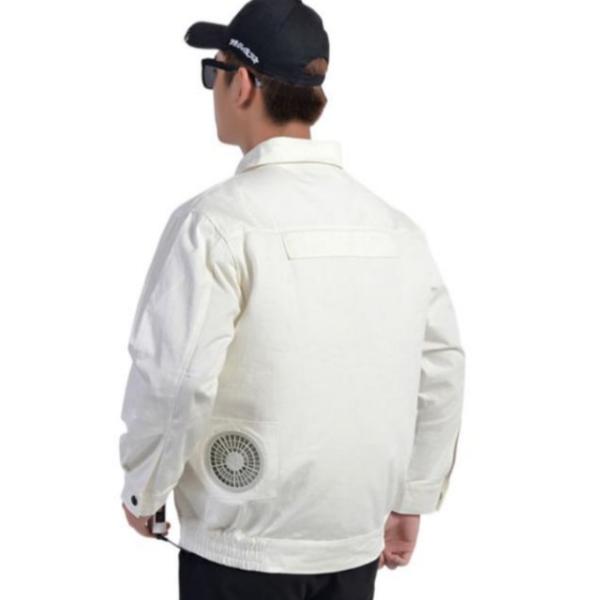 Sun Proof Fan Cooled Jacket 2pcs Inside Turn Down Collar 450g