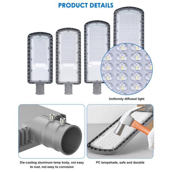 AC85-265V 3000K To 6500K High Brightness Led Street Light Durable And Stable Energy Saving