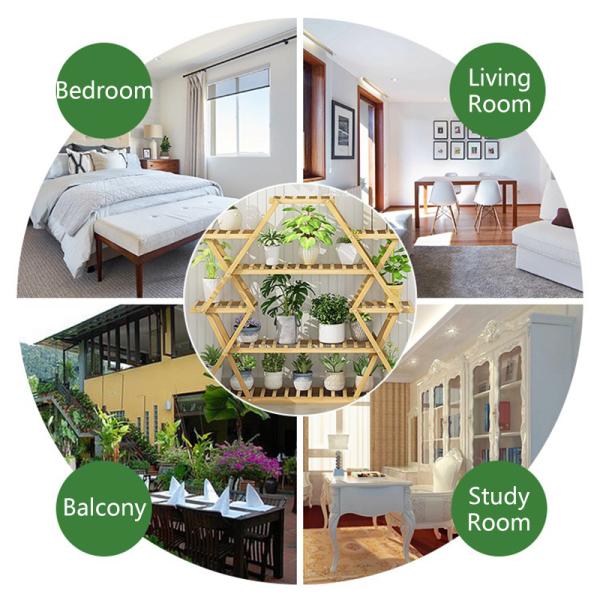 Standing Type Installation Non-folding Rack for Living Room Multi-layers Flower Pots Organizer and Display Plants Storage