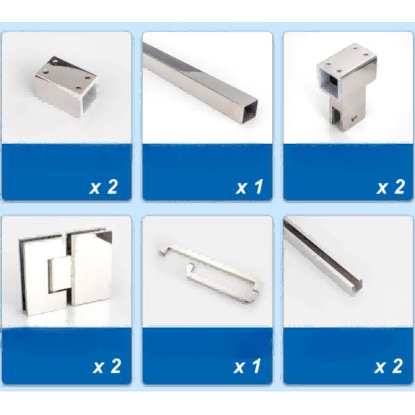 25 Perfil de puerta de ducha cuadrada Instalación fácil con accesorios de hardware