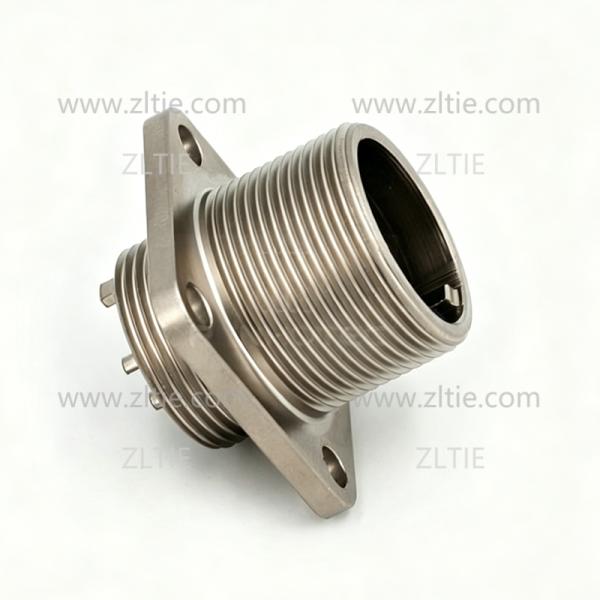 2РМГ14Б4Ш1Е2 2PM Russian Connector Shell Size 14 4 Pin Flange Male Socket, Sealed Type Threaded Back End