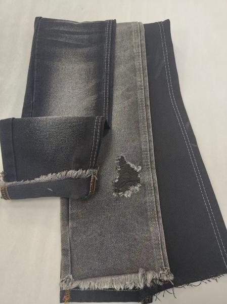 64.2%Cotton 14.2oz Cotton Polyester  Recovered Fiber Black 180cm Denim fabric 6x6 A606A
