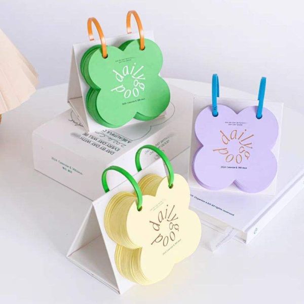 Wholesale Custom Hardcover Creative Flower Mini Cute Small Size Calendars Desktop Desk Gift Promotion Spiral Calendar