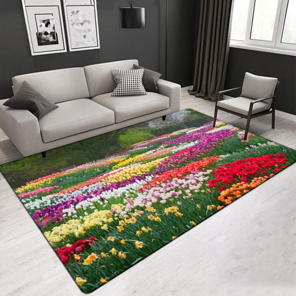 High Quality Nature Landscape 3D Printed Polyester Fiber Living Room Carpet Hotel Area Rugs Custom Size
