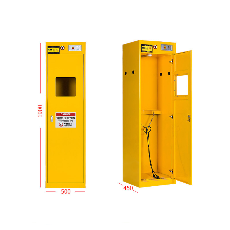 Yellow Flammable Gas Cylinder Storage Cabinet Explosion Proof Corrosion Proof Cylinder Safety Cabinet