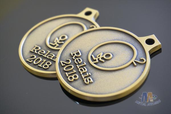 2D Model Element Metal Award Medals Antique Brass Plating Smooth Back