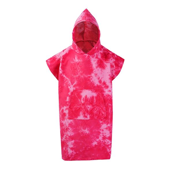 Manufactory Custom Logo Hooded Poncho Changing Digital Print Microfiber Surf Poncho Hooded Bath Beach Microfiber Poncho Towel for Kids