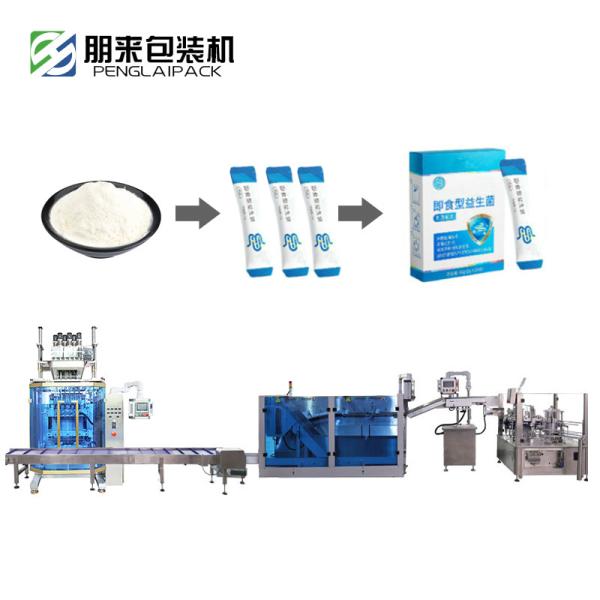Factory Fully Automatic Multi-Row Sugar Honey Powder Bagging Carton Packing and Carton Wrapping Film Machinery Production Line