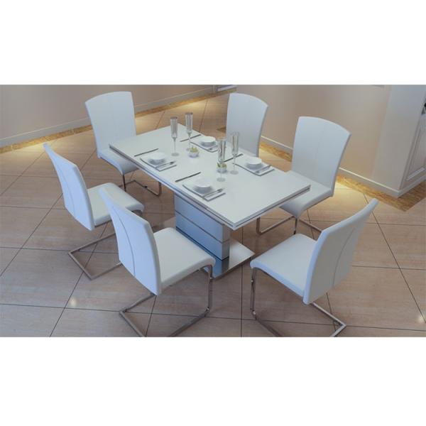 Modern Leather Dining Chairs Metal Legs With Stainless Steel Frame
