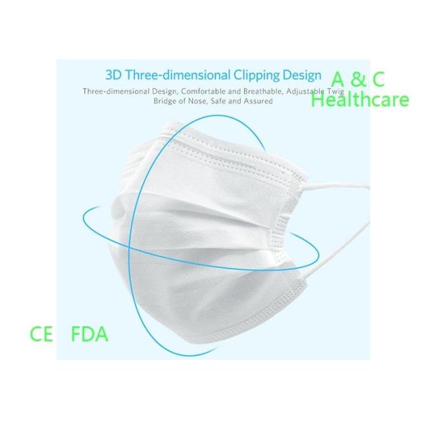 3 Ply Non Woven Kids Surgical Mask Ear Hook Headband Adjustable